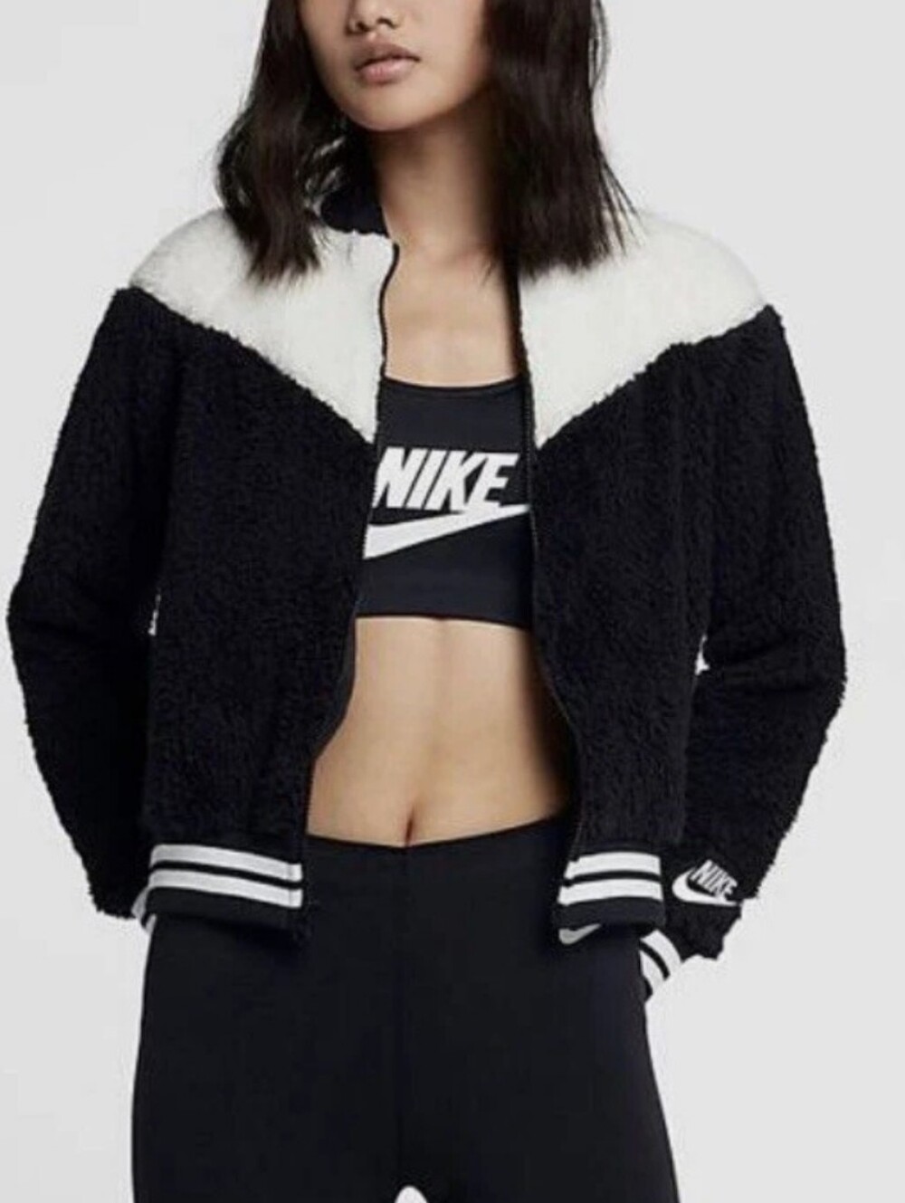 Nike Monochrome Sherpa Sportswear Jacket